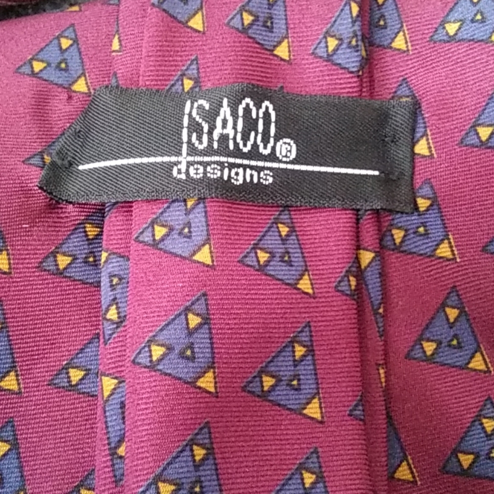 Isaco designer silk tie $48 + free suspenders. - Picture 4 of 4